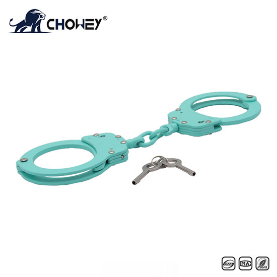 New High Quality Military Cheap Classic Style Metal Police Dual Key Handcuffs