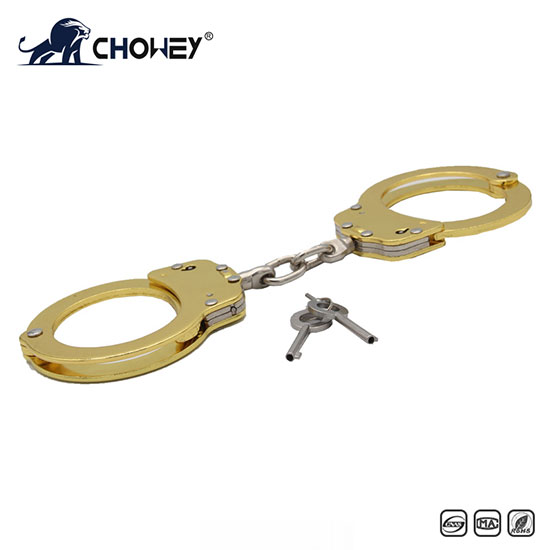 New High Quality Military Alloy Aluminum Classic Style Metal Police Dual Key Handcuffs
