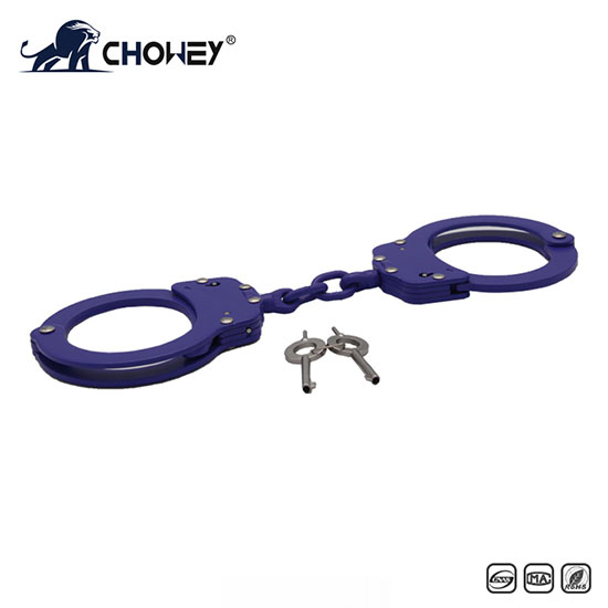 New High Quality Military Carbon Steel Alloy Aluminum Classic Style Metal Police Dual Key Handcuffs