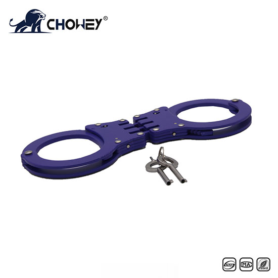 High Quality Military Alloy Aluminum Classic Style Metal Police Dual Key Handcuffs