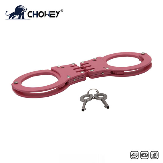 High Quality Military Carbon Steel Classic Style Metal Police Dual Key Handcuffs