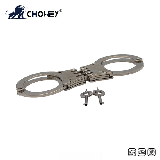 High Quality Military Carbon Steel Alloy Aluminum Classic Style Metal Police Dual Key Handcuffs