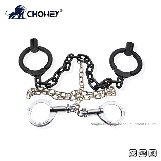 Nickel plated carbon steel handcuffs and legcuffs 2 in 1