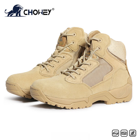High quality brown low top men's tactical shock-absorbing military boots