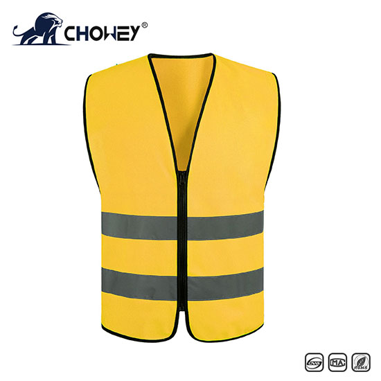Fluorescent luminous reflective strip reflective safety vest printed yellow word reflective clothing zipper engineering duty vest vest