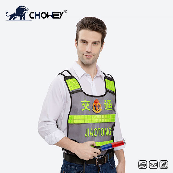 Heat-pressed reflective clothing, black mesh on duty, road administration reflective vest, traffic administration comprehensive executive city management reflective vest