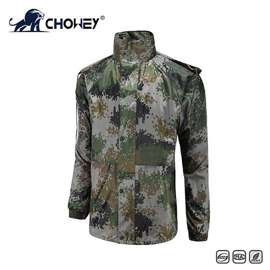 Camouflage raincoat rain pants split suit adult outdoor flood control and disaster relief on duty to fight floods
