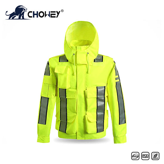 Reflective raincoat rain pants suit men's high-speed traffic rescue overalls jacket fluorescent yellow thickened waterproof clothing