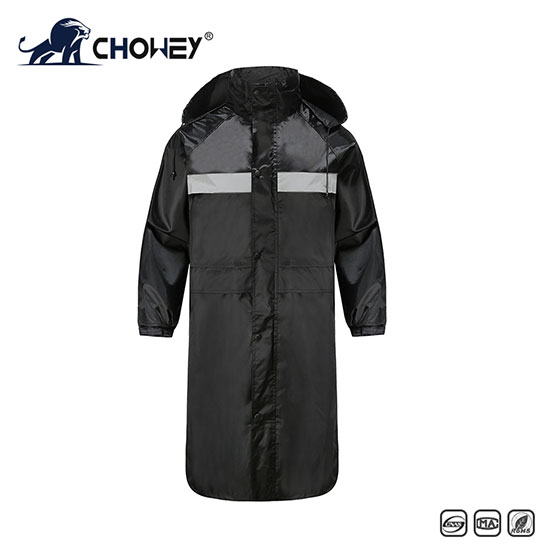 Black reflective raincoat male labor insurance security guard poncho outdoor safety reflective raincoat