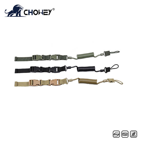 New retractable tactical spring rope keychain gun sling military outdoor safety rope elastic rope