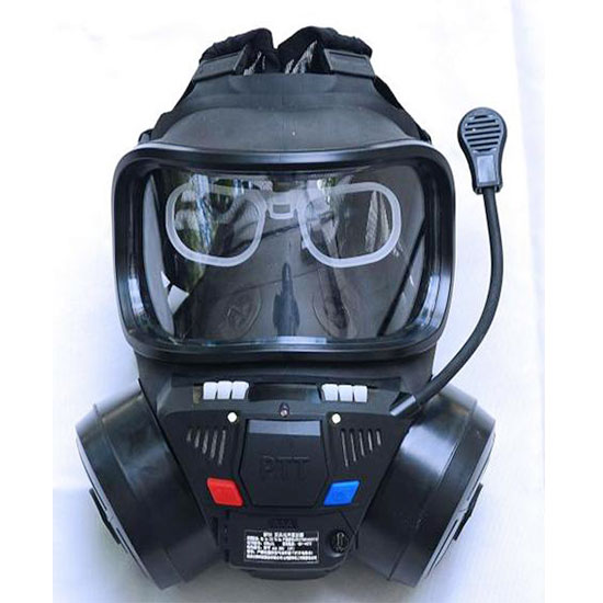 Dual-canister filter gas mask for Low-level radioactive dust, chemical accidents, and environments contaminated with biological aerosols
