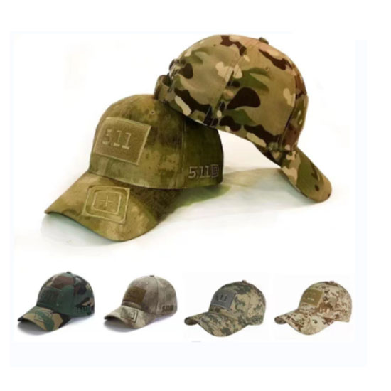 Outdoor Jungle Camouflage Hat Combat Training Camouflage Baseball Hat Velcro Label Peaked Cap