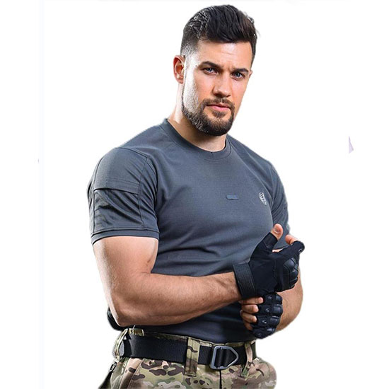 Tactical summer breathable round neat T -shirt men's outdoor sports, hygroscopic sweat, sweat, short sleeves