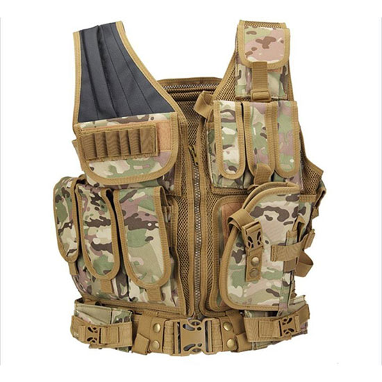 Outdoor Multifunctional MOLLE System Quick-drying Breathable Camouflage Mesh Tactical Vest