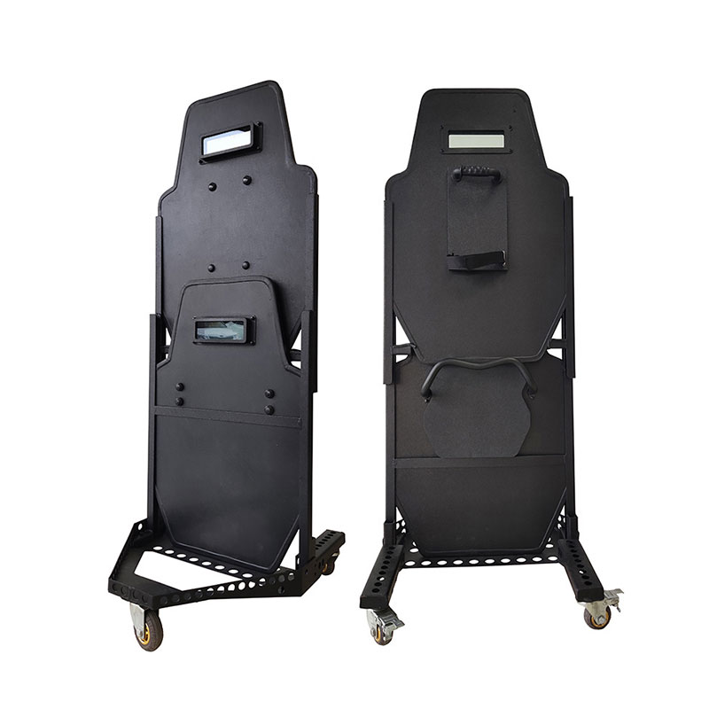 High performance combinable wheeled bulletproof shield with window