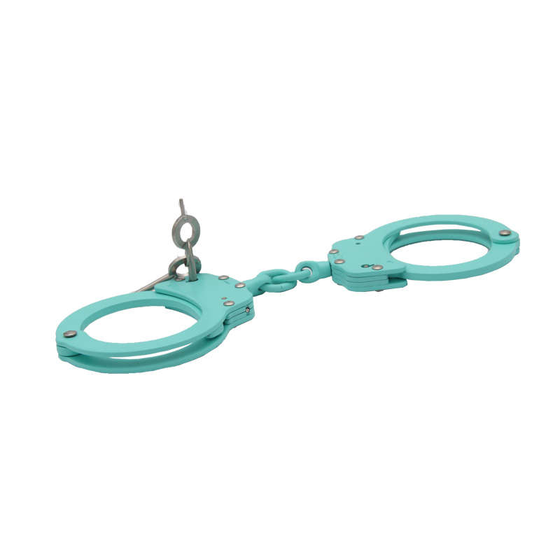 New High Quality Military Cheap Classic Style Metal Police Dual Key Handcuffs