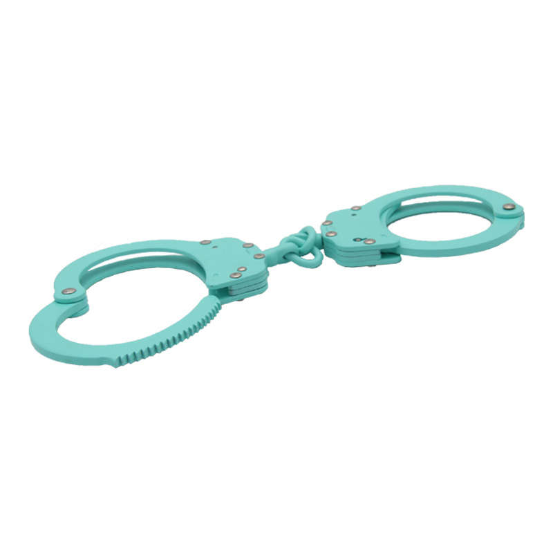 New High Quality Military Cheap Classic Style Metal Police Dual Key Handcuffs