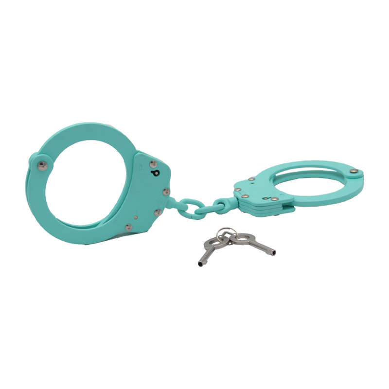 New High Quality Military Cheap Classic Style Metal Police Dual Key Handcuffs