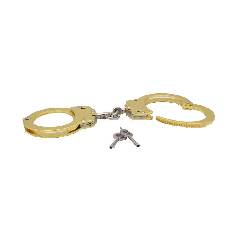 New High Quality Military Alloy Aluminum Classic Style Metal Police Dual Key Handcuffs