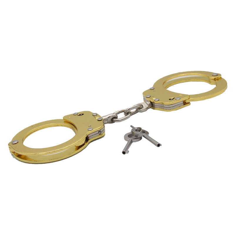 New High Quality Military Alloy Aluminum Classic Style Metal Police Dual Key Handcuffs