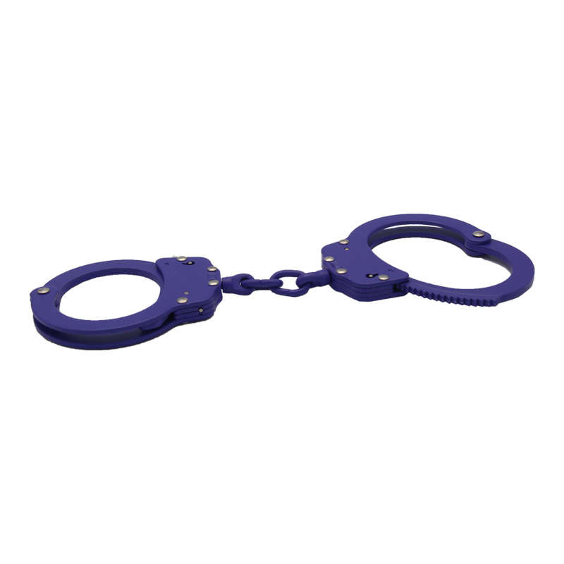 New High Quality Military Carbon Steel Alloy Aluminum Classic Style Metal Police Dual Key Handcuffs