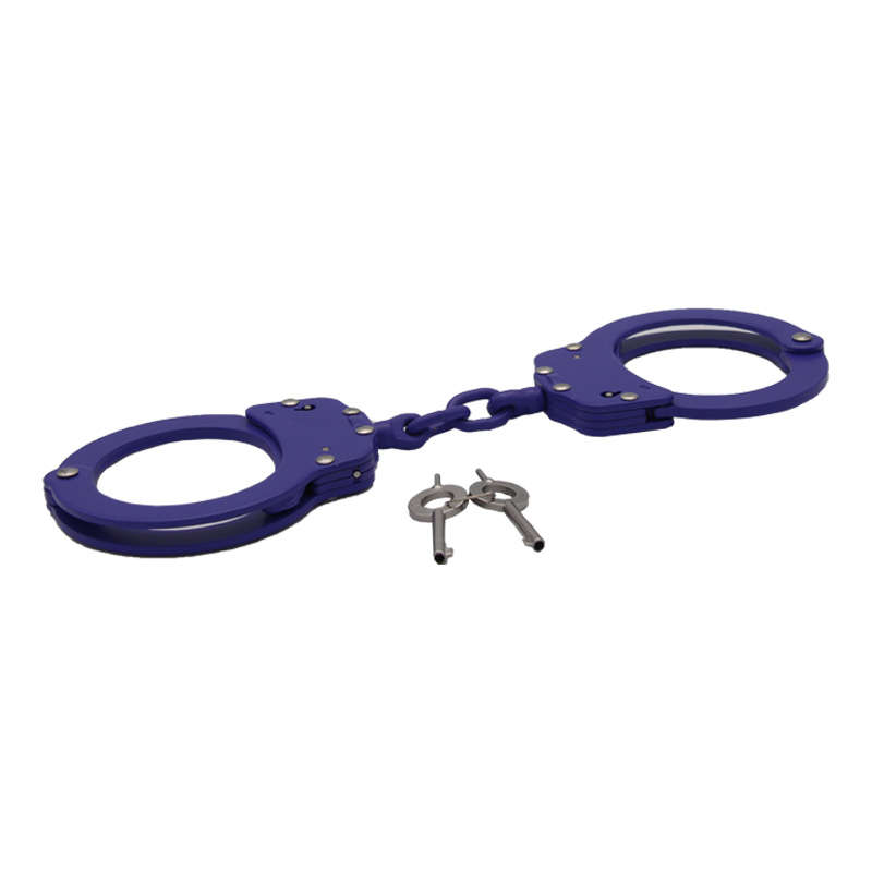 New High Quality Military Carbon Steel Alloy Aluminum Classic Style Metal Police Dual Key Handcuffs
