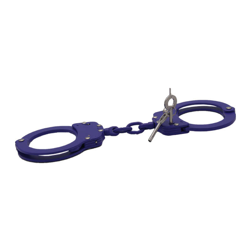 New High Quality Military Carbon Steel Alloy Aluminum Classic Style Metal Police Dual Key Handcuffs