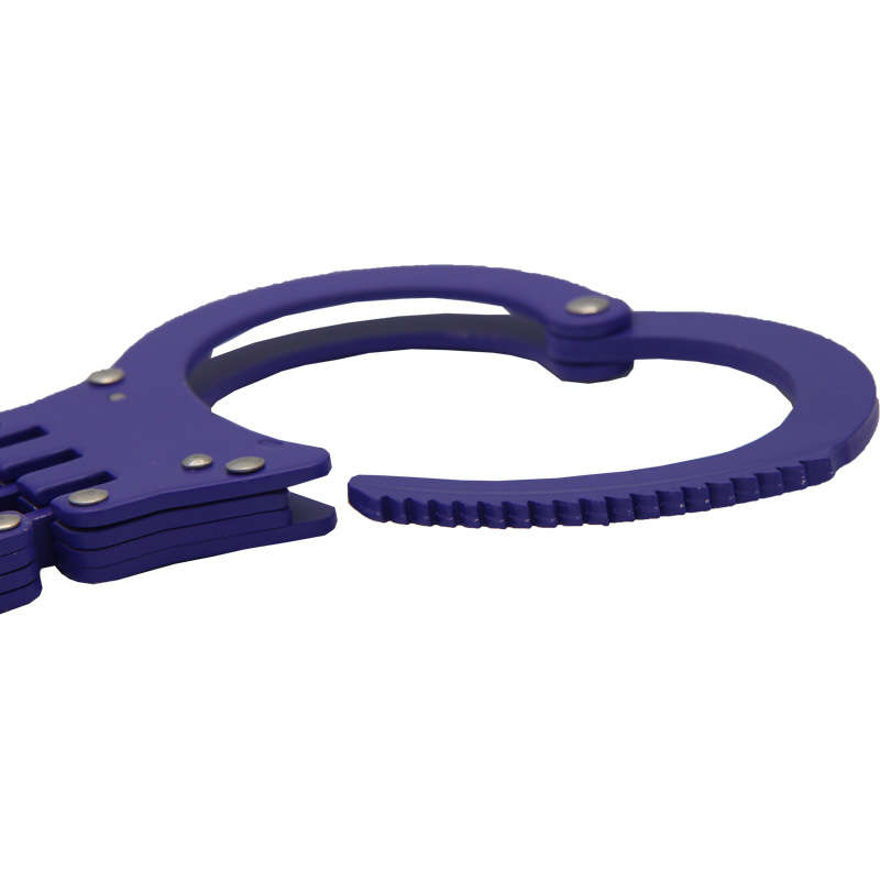 High Quality Military Alloy Aluminum Classic Style Metal Police Dual Key Handcuffs