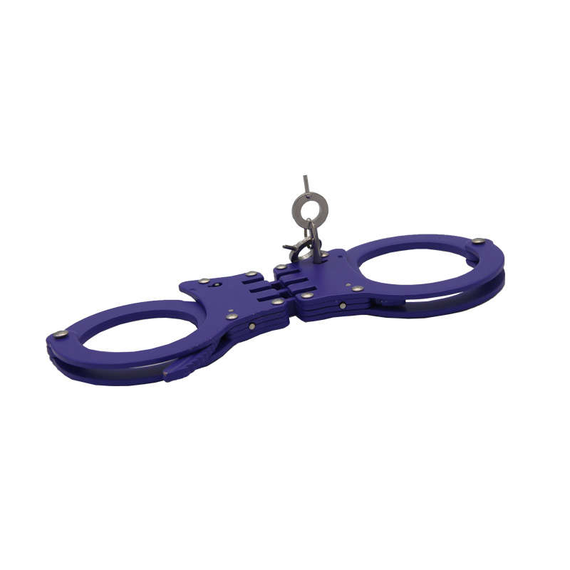High Quality Military Alloy Aluminum Classic Style Metal Police Dual Key Handcuffs