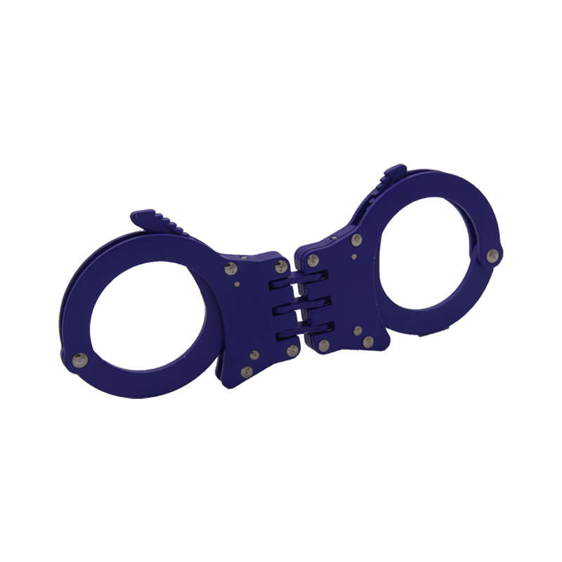 High Quality Military Alloy Aluminum Classic Style Metal Police Dual Key Handcuffs