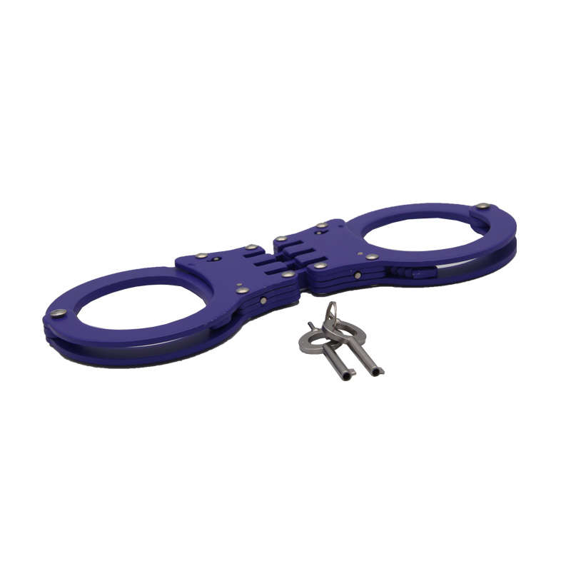 High Quality Military Alloy Aluminum Classic Style Metal Police Dual Key Handcuffs