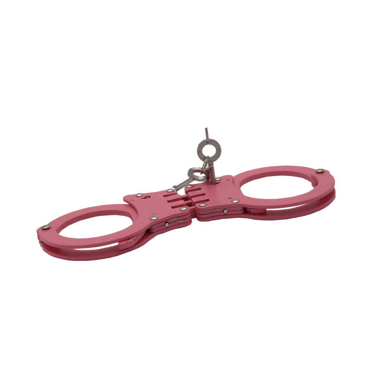 High Quality Military Carbon Steel Classic Style Metal Police Dual Key Handcuffs