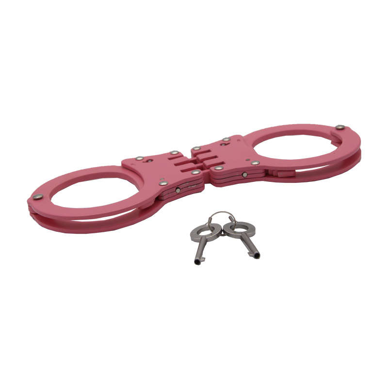 High Quality Military Carbon Steel Classic Style Metal Police Dual Key Handcuffs