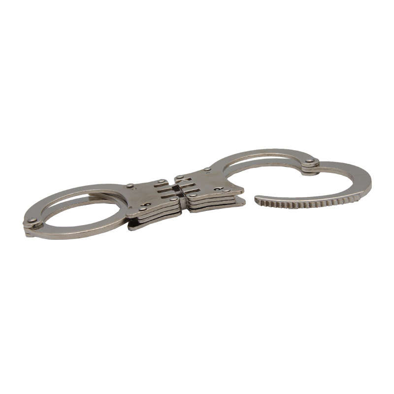 High Quality Military Carbon Steel Alloy Aluminum Classic Style Metal Police Dual Key Handcuffs
