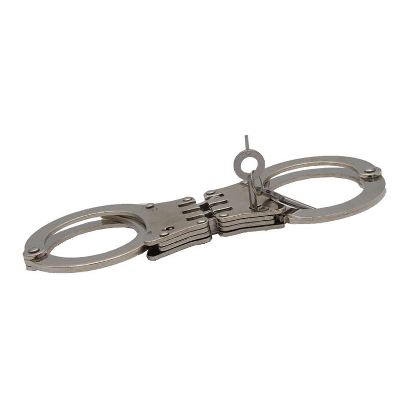 High Quality Military Carbon Steel Alloy Aluminum Classic Style Metal Police Dual Key Handcuffs