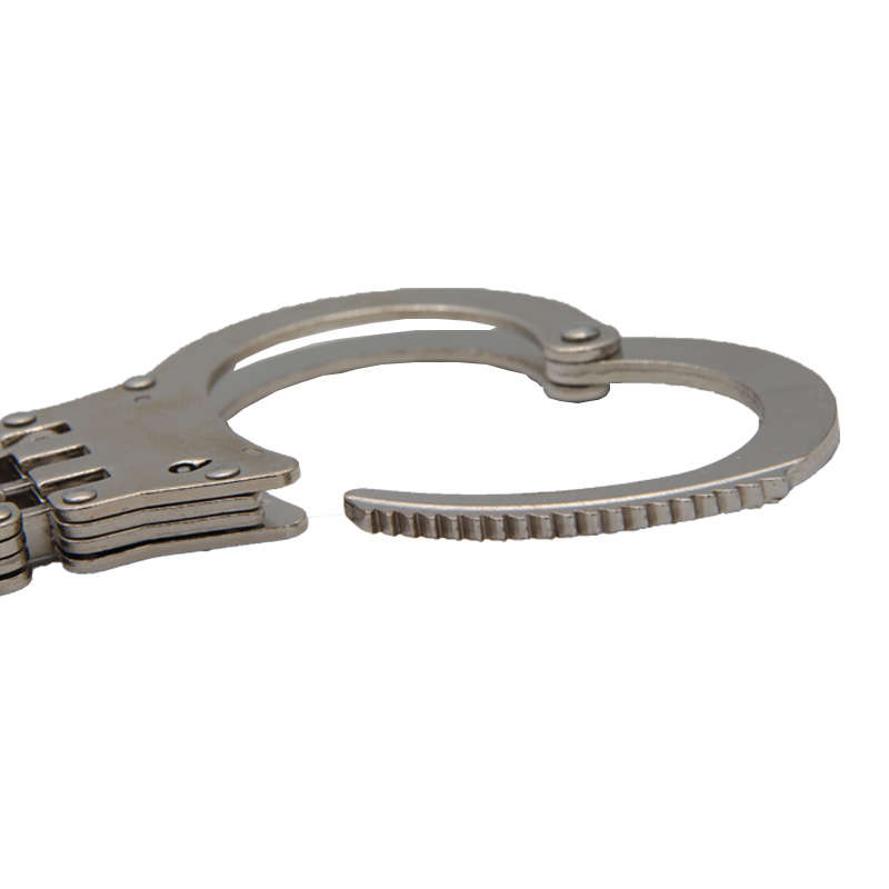 High Quality Military Carbon Steel Alloy Aluminum Classic Style Metal Police Dual Key Handcuffs