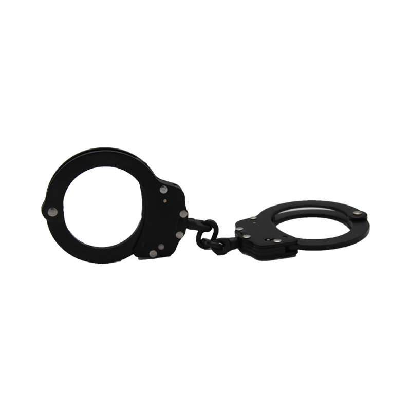 New high quality military carbon steel classic style metal police dual key handcuffs