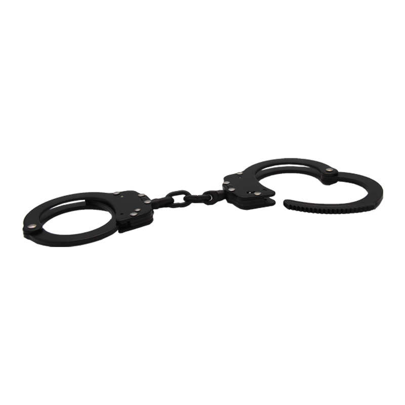New high quality military carbon steel classic style metal police dual key handcuffs
