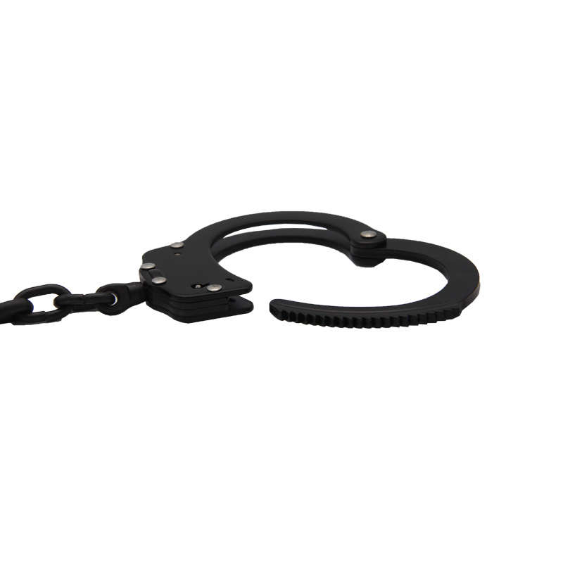 New high quality military carbon steel classic style metal police dual key handcuffs