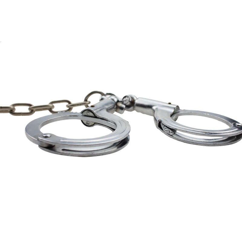 Nickel plated carbon steel handcuffs and legcuffs 2 in 1