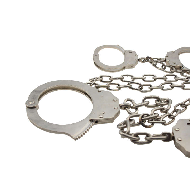 Nickel plated carbon steel handcuffs and legcuffs 2 in 1