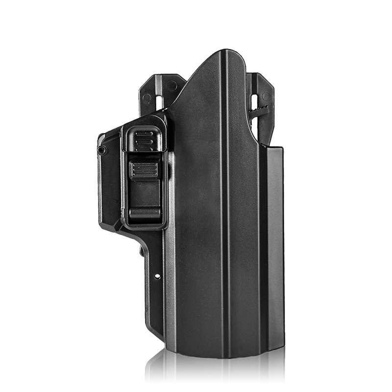 High quality rigid plastic steel IPSC holster for leg belt and belt