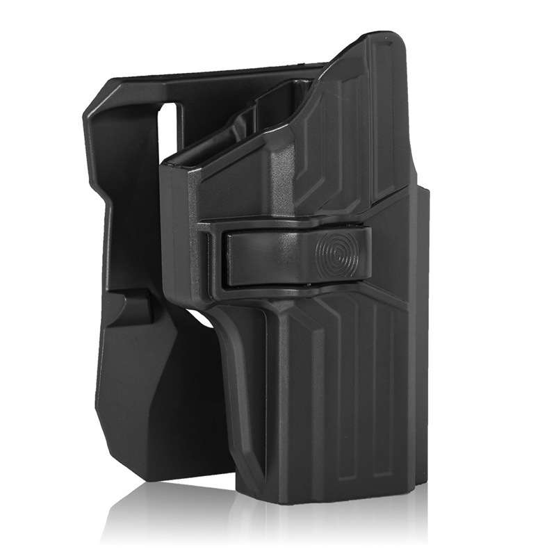 High quality rigid plastic steel IPSC holster for leg belt and belt