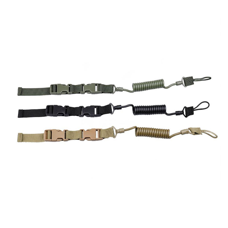 New retractable tactical spring rope keychain gun sling military outdoor safety rope elastic rope