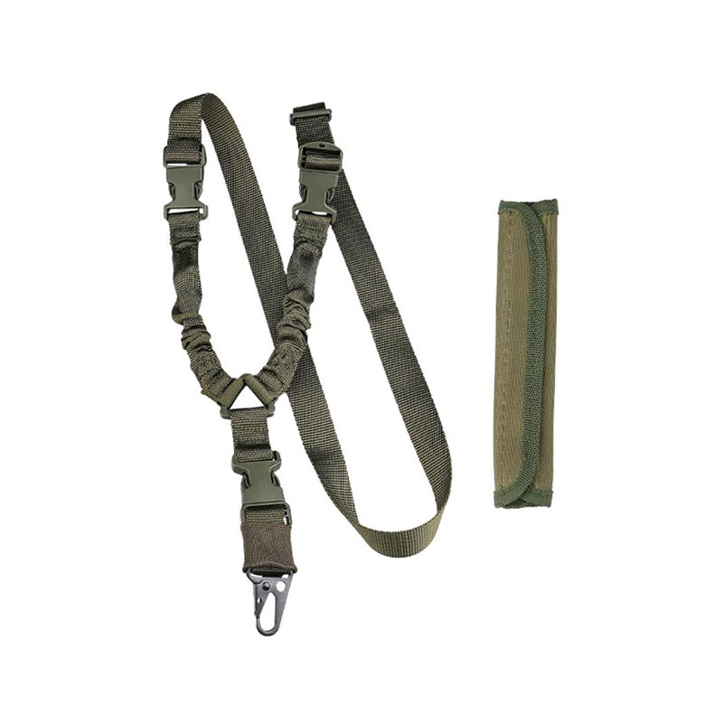 Military single point tactical gun sling with shoulder pad