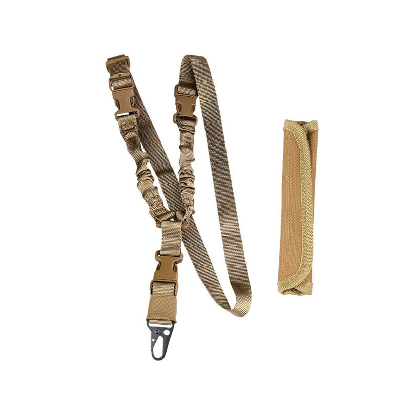 Military single point tactical gun sling with shoulder pad