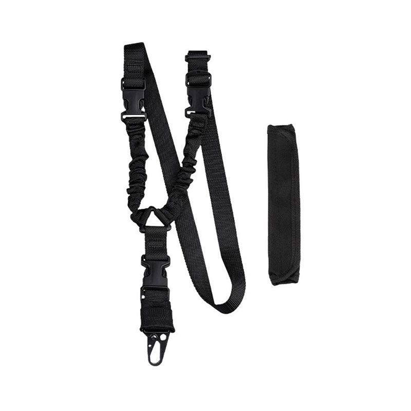 Military single point tactical gun sling with shoulder pad