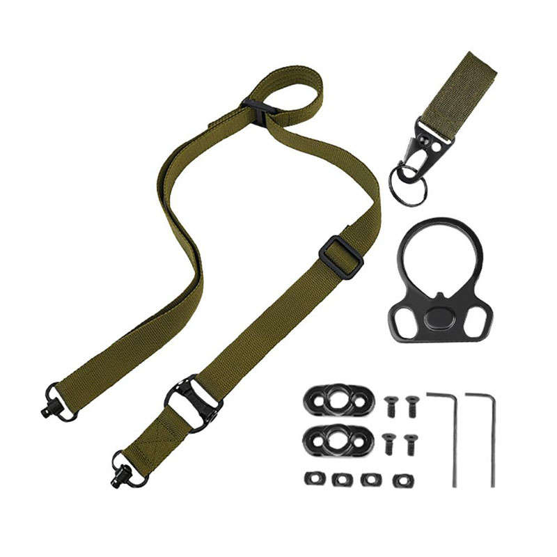 Military ms4 tactical gun sling multi-functional single-point or double-point Nylon belt butterfly ring with base