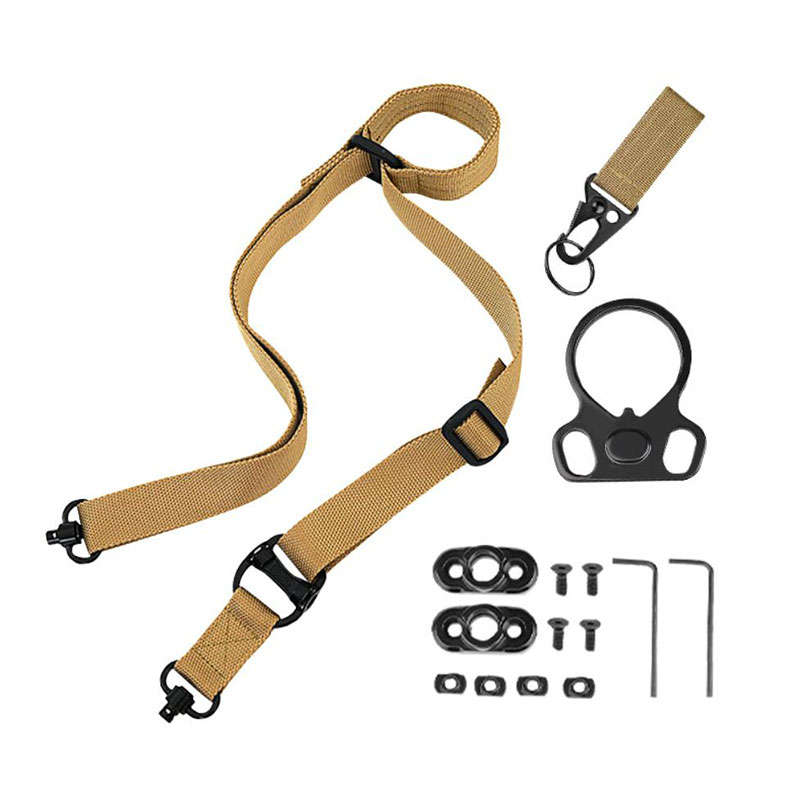 Military ms4 tactical gun sling multi-functional single-point or double-point Nylon belt butterfly ring with base