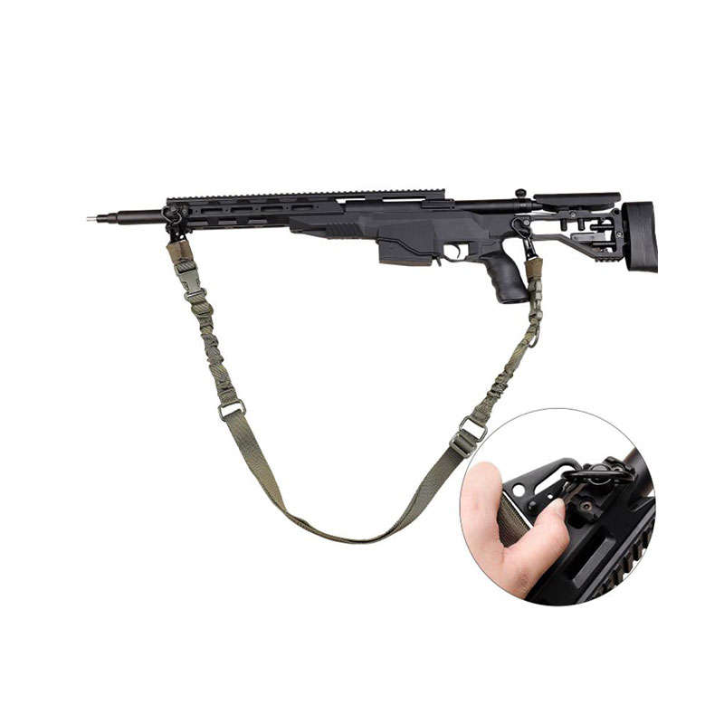 Military double-point tactical gun sling multi-function alloy buckle